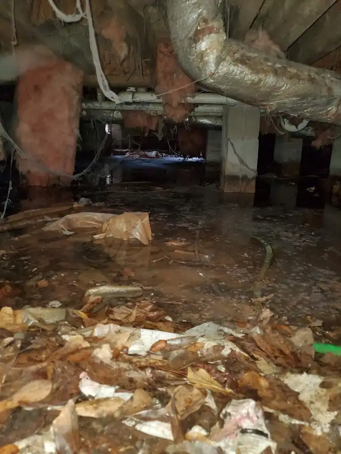 Crawl space flood assessment for Commercial Water Damage Restoration in Bern